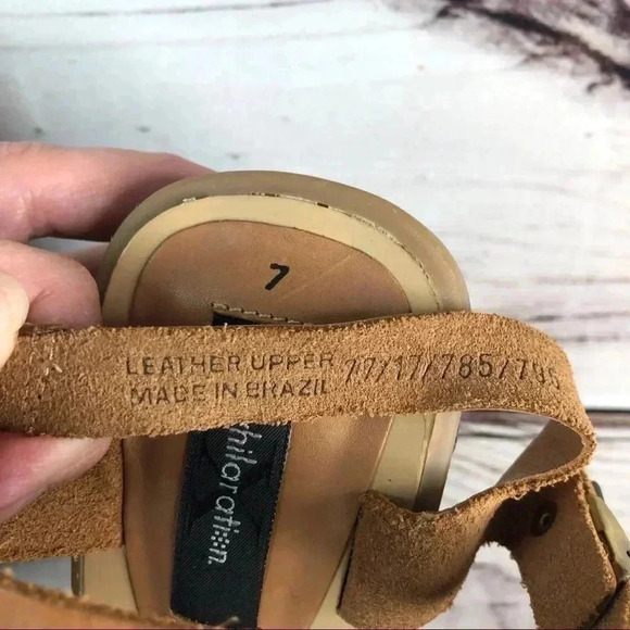 Xhilaration Tan Leather Wedge Toe Heel Sandal 7 - Picture 8 of 8